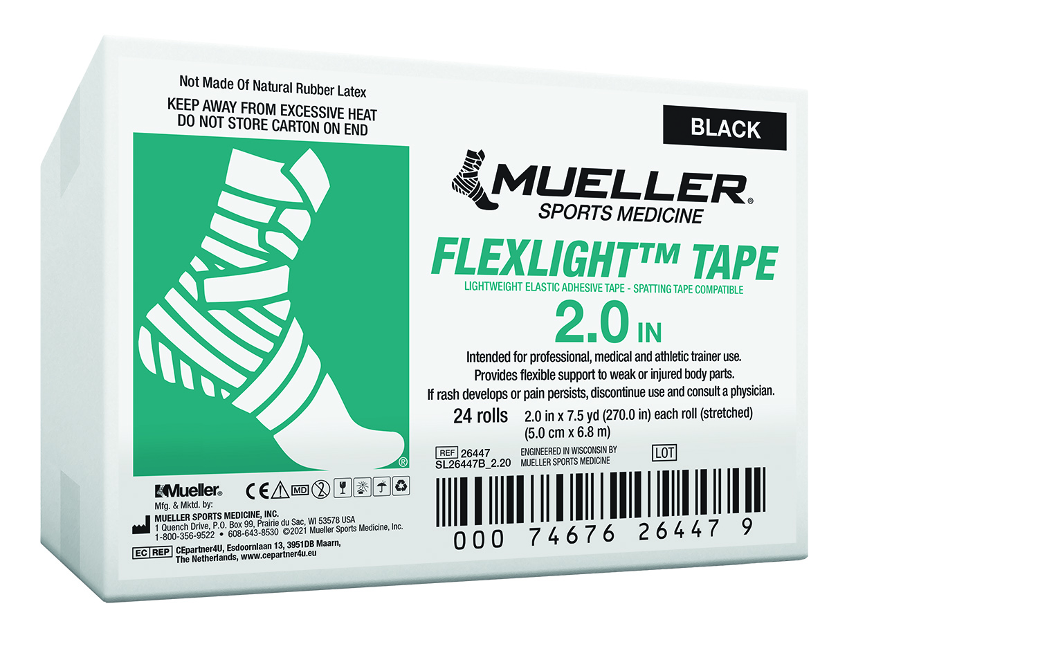 Mueller FlexLight Tape schwarz 5cm*6,8m